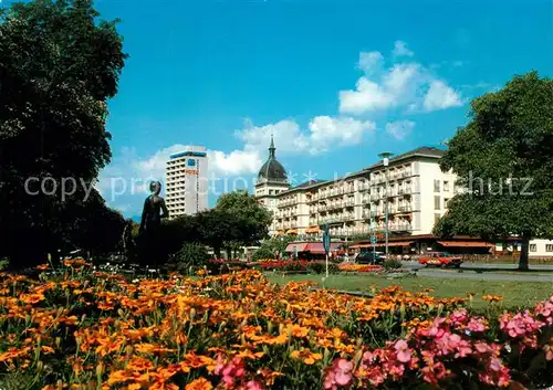 AK / Ansichtskarte Interlaken_BE Hotels am Hoeheweg Blumenbeete Interlaken_BE