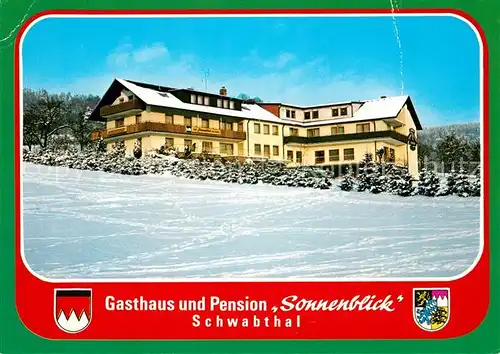 AK / Ansichtskarte Schwabthal Gasthaus Pension Sonnenblick Winterlandschaft Schwabthal