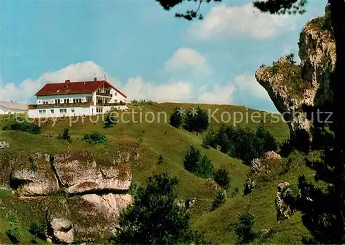 AK / Ansichtskarte Pottenstein_Oberfranken Terrassencafe Pension Schrottenberg Fraenkische Schweiz Pottenstein_Oberfranken