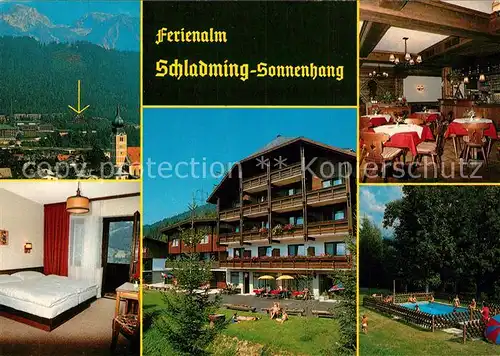 AK / Ansichtskarte Schladming_Obersteiermark Appartement Hotel Ferienalm Sonnenhang Swimming Pool Schladming_Obersteiermark