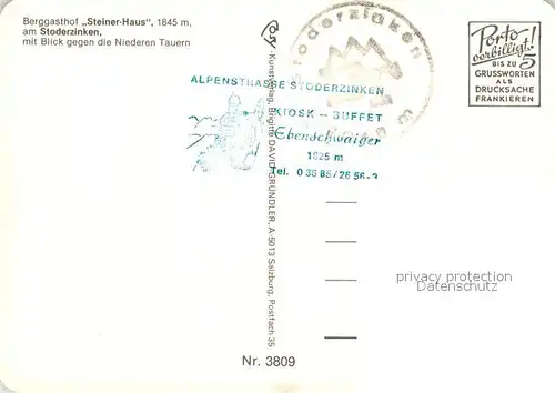 AK / Ansichtskarte Groebming_Steiermark Berggasthof Steiner Haus am Stoderzinken Blick gegen Niedere Tauern Groebming_Steiermark