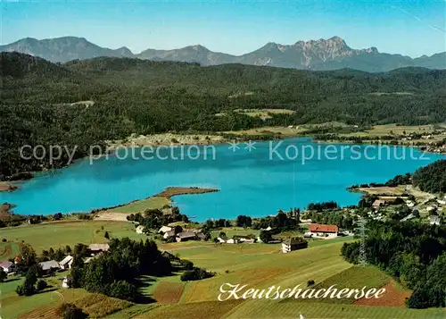 AK / Ansichtskarte Keutschach_See Keutschachersee mit Karawanken Fliegeraufnahme Keutschach See