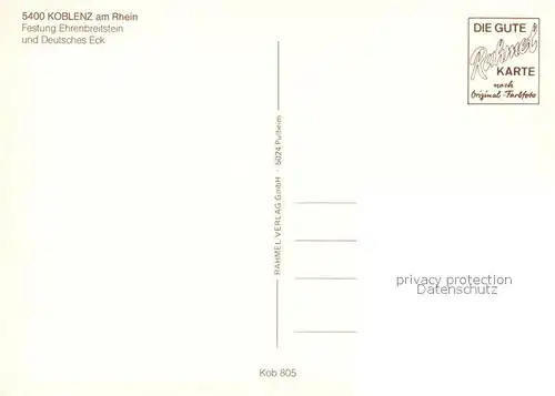 AK / Ansichtskarte Koblenz_Rhein Festung Ehrenbreitstein Deutsches Eck Moselmuendung Fliegeraufnahme Koblenz_Rhein