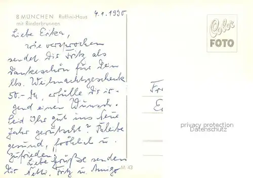 AK / Ansichtskarte Muenchen Ruffini Haus Historisches Gebaeude mit Rinderbrunnen Muenchen