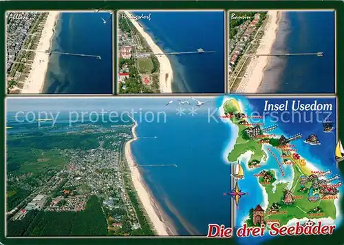 AK / Ansichtskarte Insel_Usedom Fliegeraufnahme Insel Usedom