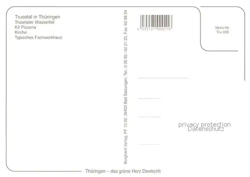 AK / Ansichtskarte Trusetal Wasserfall K2 Pizzena Kirche Fachwerkhaus Trusetal