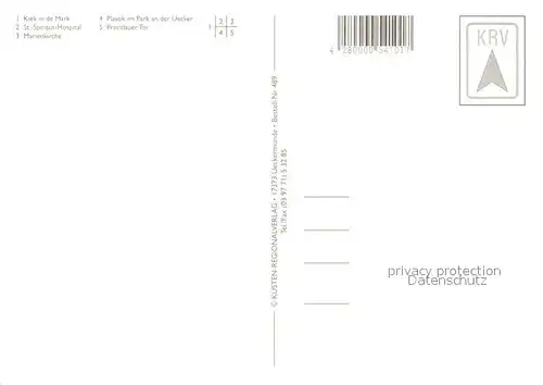 AK / Ansichtskarte Pasewalk_Mecklenburg_Vorpommern Kiek in de Mark Marienkirche Spiritus Hospital Plastik im Park  Pasewalk_Mecklenburg