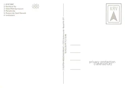 AK / Ansichtskarte Pasewalk_Mecklenburg_Vorpommern Marienkirche Prenzlauer Tor Oskar Picht Gymnasium Museum Pasewalk_Mecklenburg