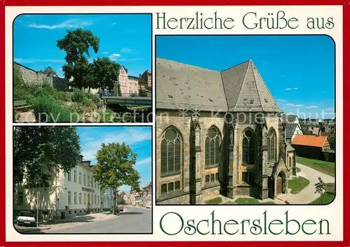 AK / Ansichtskarte Oschersleben_Bode Stadtmauer Museum Nikolaikirche Oschersleben_Bode