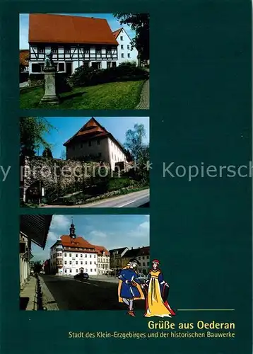 AK / Ansichtskarte Oederan Kantorat Volkskunstschule Spital Marktplatz Rathaus Oederan