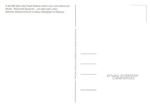 AK / Ansichtskarte Oederan Kantorat Volkskunstschule Spital Marktplatz Rathaus Oederan