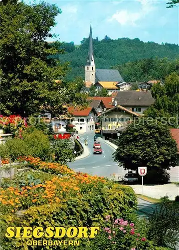 AK / Ansichtskarte Siegsdorf_Hoeslwang Kirche Ortsansicht Siegsdorf Hoeslwang