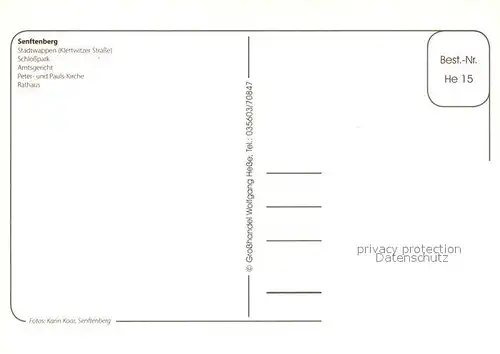 AK / Ansichtskarte Senftenberg_Niederlausitz Stadtwappen Schlosspark Amtsgericht Peter Pauls Kirche Rathaus Senftenberg_Niederlausitz