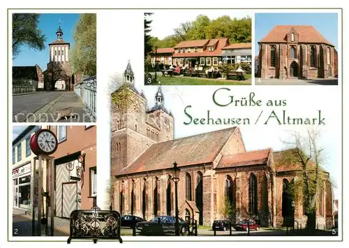AK / Ansichtskarte Seehausen_Altmark Beustertor Turmuhren Museum Forsthaus Barsberge Salzkirche Seehausen Altmark