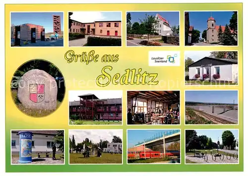 AK / Ansichtskarte Sedlitz Landmarke Rostiger Nagel Buergerhaus Kirche Bergbaudenkmal  Sedlitz