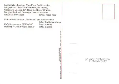 AK / Ansichtskarte Sedlitz Landmarke Rostiger Nagel Buergerhaus Kirche Bergbaudenkmal  Sedlitz