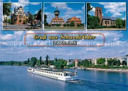 AK / Ansichtskarte Schwedt_Oder Stadtmuehle Wasserturm Stadtkirche Katharinen  Schwedt Oder
