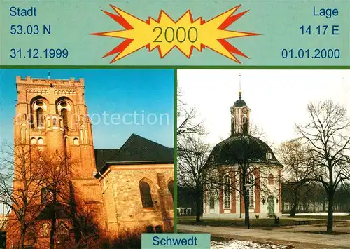 AK / Ansichtskarte Schwedt_Oder Stadtkirche Sankt Katharinen Berlischky Pavillon Schwedt Oder