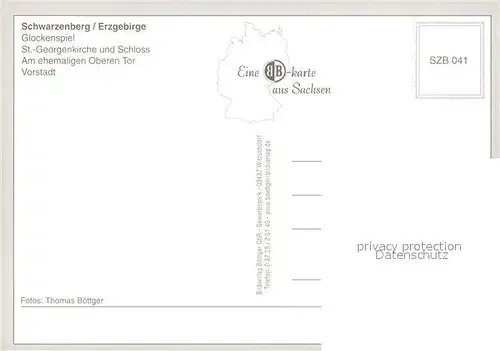 AK / Ansichtskarte Schwarzenberg_Erzgebirge Glockenspiel Georgenkirche Schloss Oberes Tor Vorstadt Schwarzenberg Erzgebirge