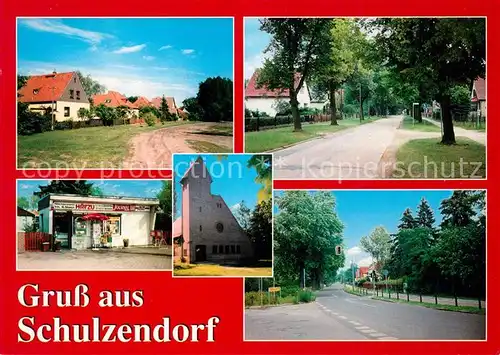 AK / Ansichtskarte Schulzendorf_Eichwalde Richard Wagner Schule Karl Liebknecht Strasse Buechermarkt Starck Kreuzkirche Dreieck Schulzendorf Eichwalde