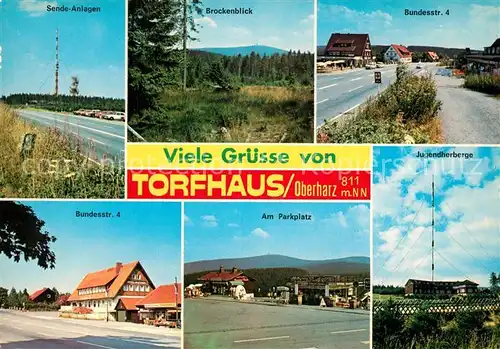 AK / Ansichtskarte Torfhaus_Harz Jugendherberge Brockenblick Sendeanlagen Torfhaus Harz