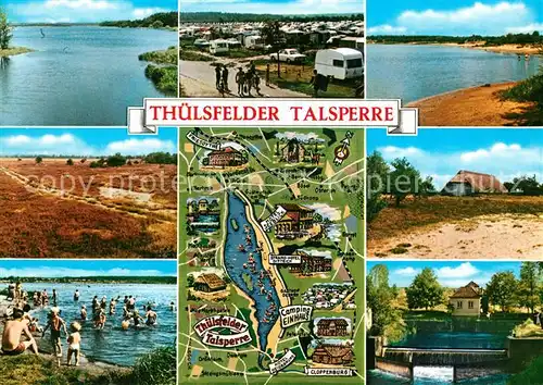 AK / Ansichtskarte Thuelsfelder_Talsperre Panoramakarte Campingplatz Stauwehr Badestrand Thuelsfelder Talsperre