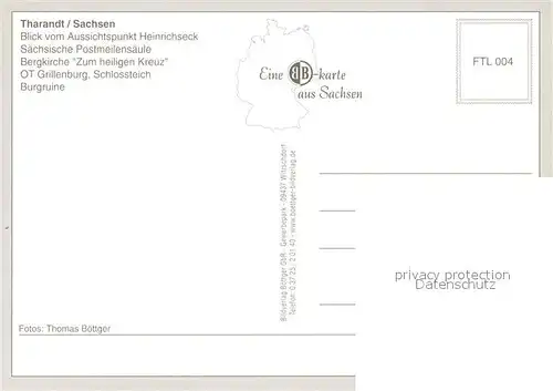AK / Ansichtskarte Tharandt Saechsische Postmeilensaeule Bergkirche Zum heiligen Kreuz Burgruine Tharandt