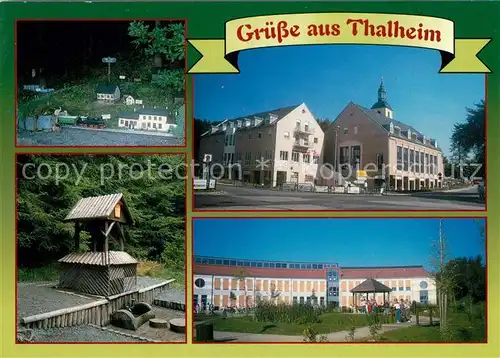 AK / Ansichtskarte Thalheim_Erzgebirge Rentnersruh Miniaturlandschaft mit historischen Gebaeuden Buergerhaus
Forzbachlquelle Grundschule Thalheim Erzgebirge