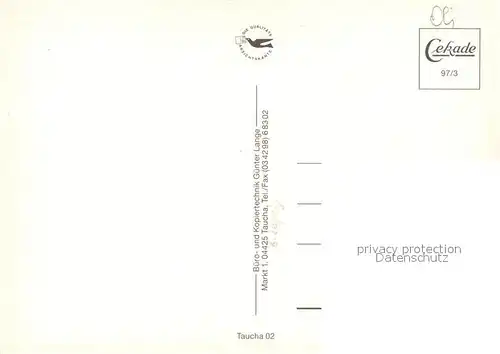 AK / Ansichtskarte Taucha_Sachsen Rathaus Endstelle Sankt Moritz Kirche Markt grosser Schoeppenteich Taucha Sachsen