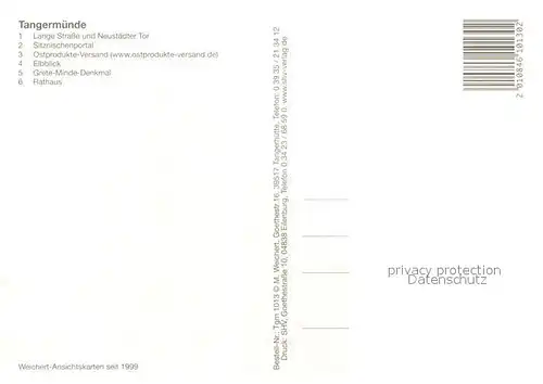 AK / Ansichtskarte Tangermuende Lange Strasse Neustaedter Tor Sitznischenportal Rathaus Elbblick Tangermuende