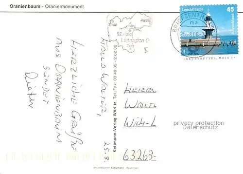 AK / Ansichtskarte Oranienbaum Oraniermonument Oranienbaum