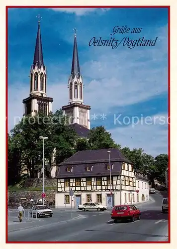 AK / Ansichtskarte Oelsnitz_Vogtland Kirche Sankt Jacobi Zoephelsches Haus Oelsnitz_Vogtland