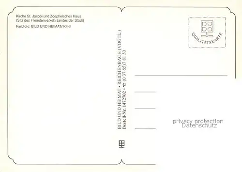 AK / Ansichtskarte Oelsnitz_Vogtland Kirche Sankt Jacobi Zoephelsches Haus Oelsnitz_Vogtland