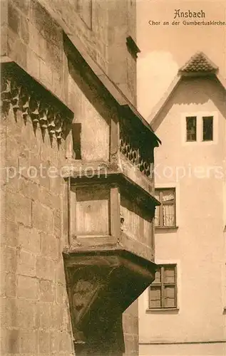 AK / Ansichtskarte Ansbach_Mittelfranken Chor an der Gumbertuskirche Ansbach Mittelfranken