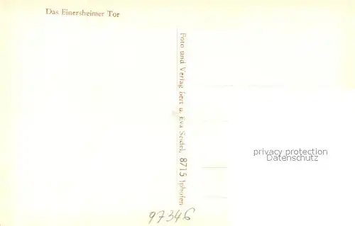 AK / Ansichtskarte Iphofen Einersheimer Tor Iphofen