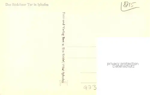 AK / Ansichtskarte Iphofen Roedelseer Tor Iphofen