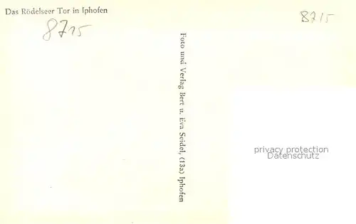 AK / Ansichtskarte Iphofen Roedelseer Tor Iphofen