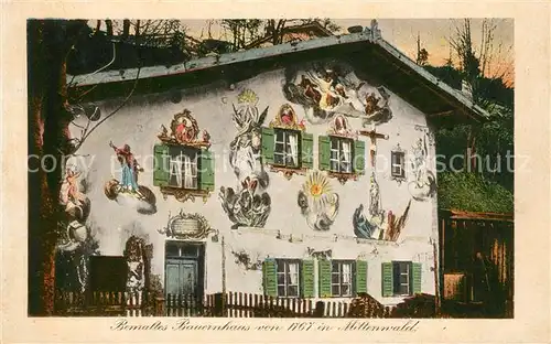 AK / Ansichtskarte Mittenwald_Bayern Bemaltes Haus Mittenwald Bayern