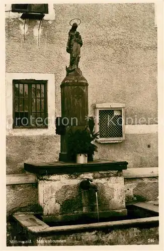 AK / Ansichtskarte Mittenwald_Bayern Marienbrunnen Mittenwald Bayern