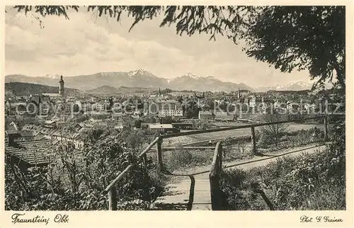 AK / Ansichtskarte Traunstein_Oberbayern Panorama Traunstein_Oberbayern