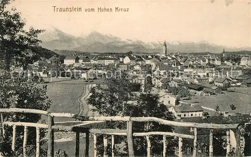 AK / Ansichtskarte Traunstein_Oberbayern Blick vom Hohen Kreuz Traunstein_Oberbayern