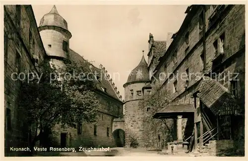 AK / Ansichtskarte Kronach_Oberfranken Veste Rosenberg Zeughaushof Kronach Oberfranken