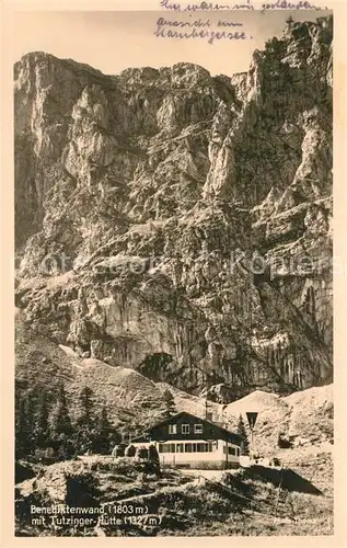 AK / Ansichtskarte Tutzingerhuette mit Benediktenwand Tutzingerhuette