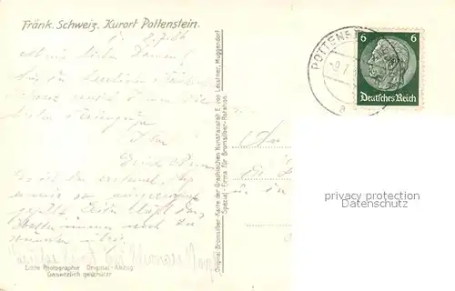 AK / Ansichtskarte Pottenstein_Oberfranken Panorama Pottenstein_Oberfranken