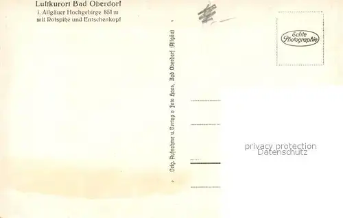 AK / Ansichtskarte Bad_Oberdorf mit Rotspitze und Entschenkopf Bad_Oberdorf