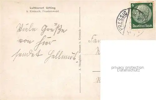 AK / Ansichtskarte Gifting_Kronach Panorama Gifting Kronach