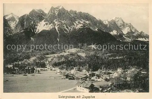 AK / Ansichtskarte Untergrainau mit Zugspitze Untergrainau