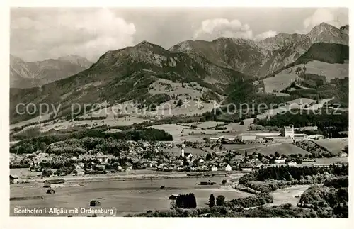 AK / Ansichtskarte Sonthofen_Oberallgaeu Panorama mit Ordensburg Sonthofen Oberallgaeu