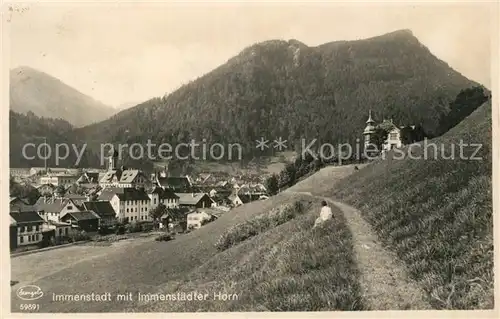 AK / Ansichtskarte Immenstadt_Allgaeu mit Immenstaedter Horn Immenstadt_Allgaeu