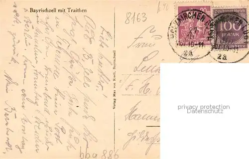 AK / Ansichtskarte Bayrischzell mit Traithen Bayrischzell